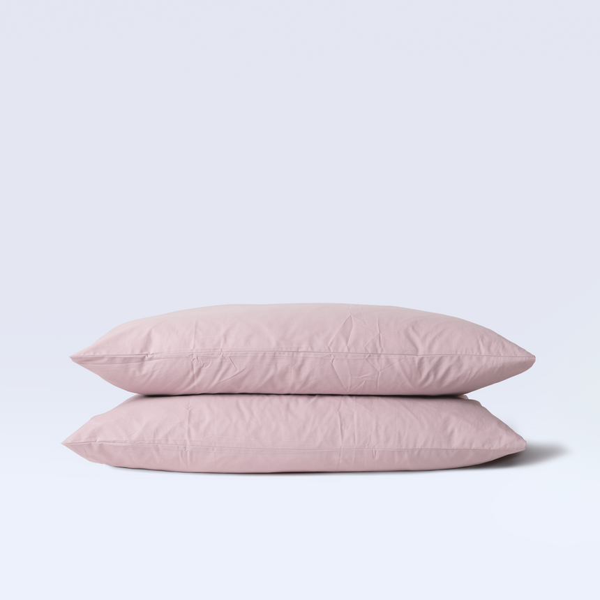 (Percale 200 TC) Pillow cases (x2) - ASH PINK