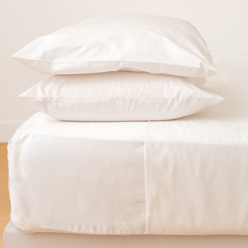 Fitted sheet percale 300 TC - White