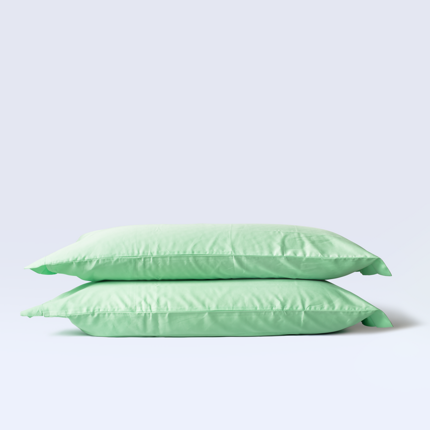 Sateen 500 TC pillowcases (x2) - GREEN