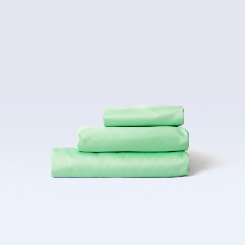 Sateen 500 TC fitted sheet - GREEN