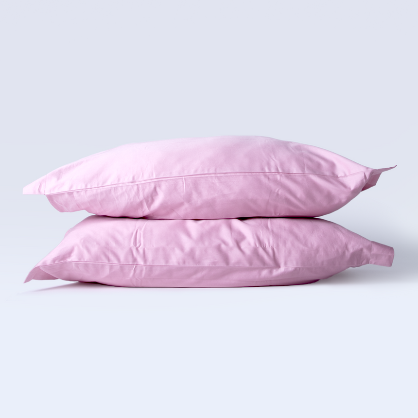 Sateen 500 TC pillowcases (x2) - Washed pink